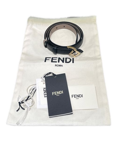 FENDI（フェンディ）FENDI (フェンディ) FFダイヤモンドベルト ブラック×グレー サイズ:80 未使用品の古着・服飾アイテム