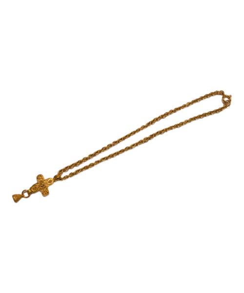 CHANEL（シャネル）CHANEL (シャネル) クロスベルモチーフドットココマークロングネックレス ゴールドの古着・服飾アイテム