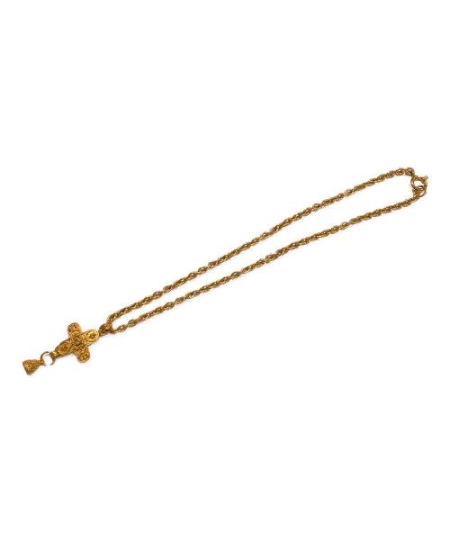 CHANEL（シャネル）CHANEL (シャネル) クロスベルモチーフドットココマークロングネックレス ゴールドの古着・服飾アイテム