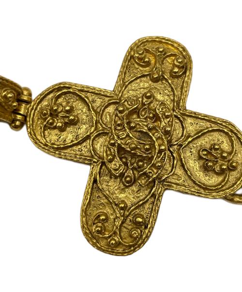 CHANEL（シャネル）CHANEL (シャネル) クロスベルモチーフドットココマークロングネックレス ゴールドの古着・服飾アイテム