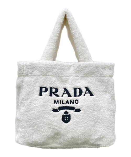 PRADA（プラダ）PRADA (プラダ) SPUGNA/テリートートバッグ ホワイト サイズ:-の古着・服飾アイテム