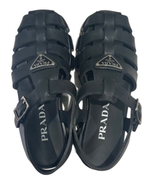 PRADA（プラダ）PRADA (プラダ) プラダ モノリス ラバー サンダル ブラック サイズ:37の古着・服飾アイテム
