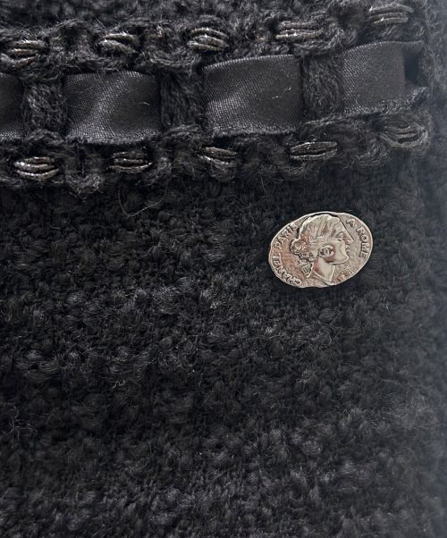CHANEL（シャネル）CHANEL (シャネル) ツイードノースリーブワンピース ブラック サイズ:40の古着・服飾アイテム