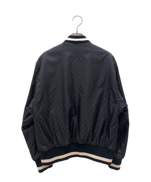 GUCCI（グッチ）GUCCI (グッチ) GGリバーシブルナイロンブルゾン ブラック×ベージュ サイズ:44の古着・服飾アイテム