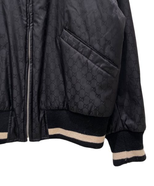 GUCCI（グッチ）GUCCI (グッチ) GGリバーシブルナイロンブルゾン ブラック×ベージュ サイズ:44の古着・服飾アイテム
