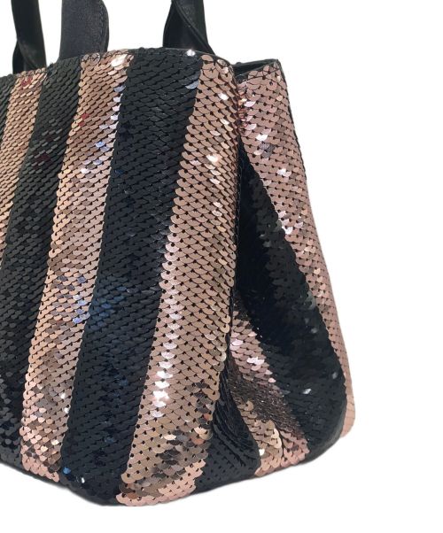 PRADA（プラダ）PRADA (プラダ) カナパミニ 〈スパンコール〉 ピンク×ブラック サイズ:-の古着・服飾アイテム