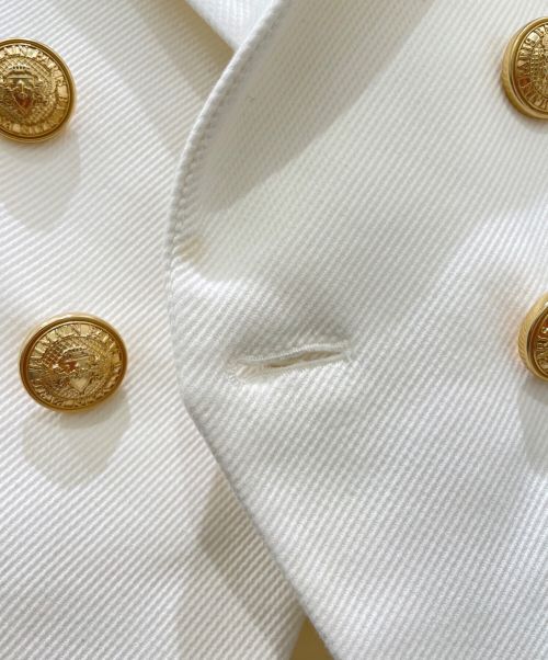 BALMAIN（バルマン）BALMAIN (バルマン) ダブルジャケット ホワイト サイズ:36の古着・服飾アイテム