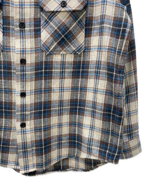 CELINE（セリーヌ）CELINE (セリーヌ) Checked Cotton Loose Shirt/チェック コットン ルーズ シャツ ベージュ サイズ:37の古着・服飾アイテム