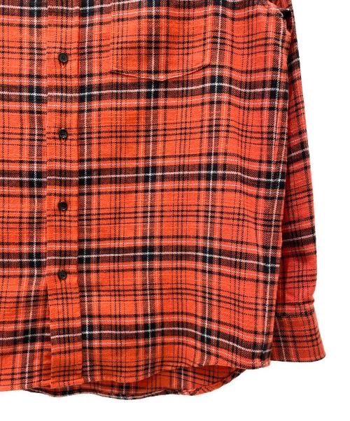CELINE（セリーヌ）CELINE (セリーヌ) Check Cotton Loose Shirt/チェック コットン ルーズ シャツ オレンジ サイズ:37の古着・服飾アイテム
