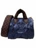 LOUIS VUITTON（ルイ ヴィトン）の古着「LVピロー スピーディ・バンドリエール25 M21061」｜ネイビー×ブラウン