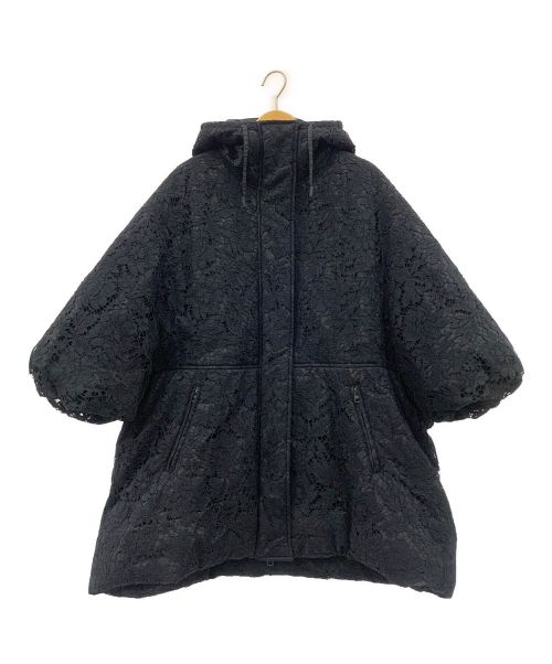 VALENTINO（ヴァレンティノ）VALENTINO (ヴァレンティノ) レースデザイン中綿コート ブラック サイズ:36の古着・服飾アイテム