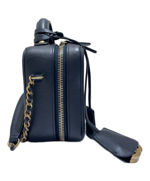 CHANEL（シャネル）CHANEL (シャネル) チェーンショルダーバニティバッグ CCフィリグリー ネイビー×ゴールド金具の古着・服飾アイテム
