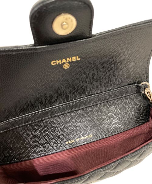 CHANEL（シャネル）CHANEL (シャネル) アイウェアケース マトラッセ キャビアスキン ブラック×シルバー金具の古着・服飾アイテム