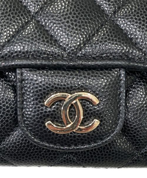 CHANEL（シャネル）CHANEL (シャネル) アイウェアケース マトラッセ キャビアスキン ブラック×シルバー金具の古着・服飾アイテム