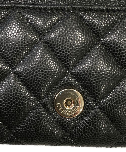 CHANEL（シャネル）CHANEL (シャネル) アイウェアケース マトラッセ キャビアスキン ブラック×シルバー金具の古着・服飾アイテム