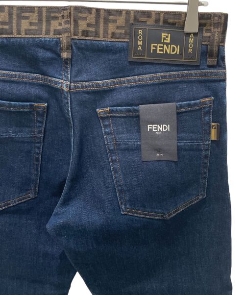 FENDI（フェンディ）FENDI (フェンディ) ズッカ ベルトライン デニムパンツ サイズ:32の古着・服飾アイテム