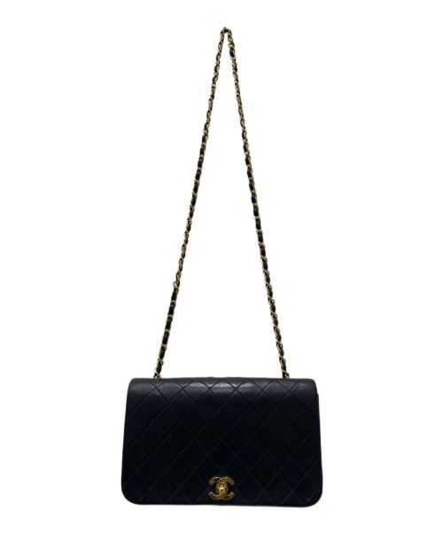 CHANEL（シャネル）CHANEL (シャネル) シングルフラップチェーンショルダーバッグ マトラッセ23 ブラック×ゴールド金具 サイズ:23の古着・服飾アイテム