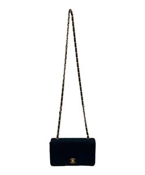 CHANEL（シャネル）CHANEL (シャネル) シングルフラップチェーンショルダーバッグ マトラッセ20 ブラック×ゴールド金具の古着・服飾アイテム