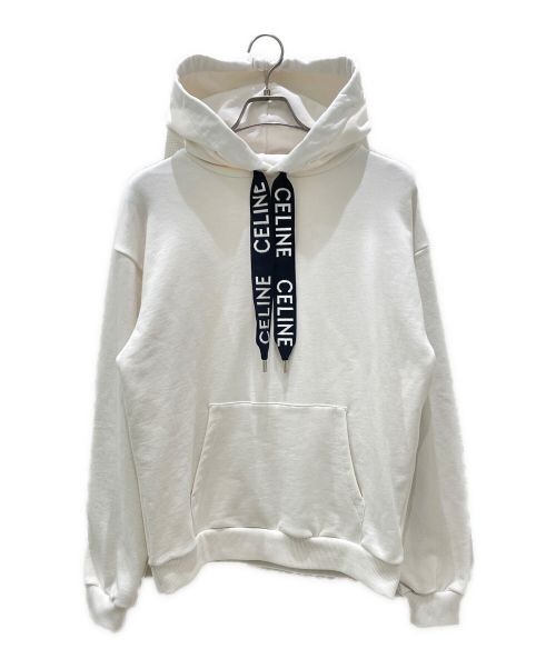 CELINE（セリーヌ）CELINE (セリーヌ) ルーズフーディー ホワイト サイズ:Mの古着・服飾アイテム