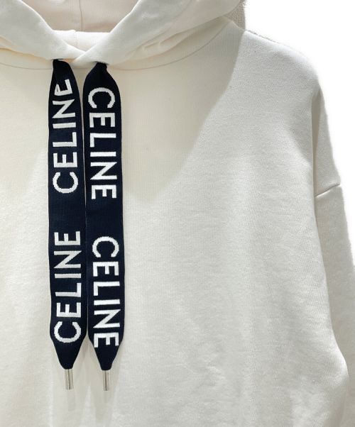 CELINE（セリーヌ）CELINE (セリーヌ) ルーズフーディー ホワイト サイズ:Mの古着・服飾アイテム