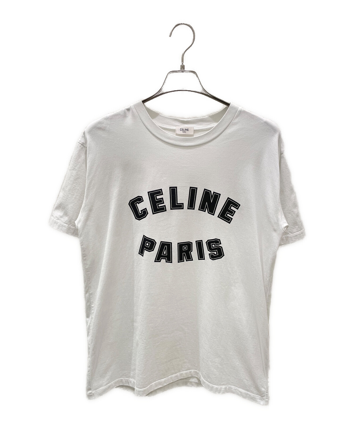 CELINE ロゴ 半袖Tシャツ ホワイト CELINE ホワイト ロゴ Tシャツ CELINE（Tシャツ(半袖/袖なし)）の