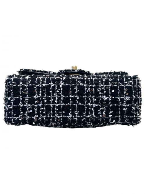 CHANEL（シャネル）CHANEL (シャネル) トップハンドル ツイード チェーンショルダーバッグ ブラック×ゴールド金具 サイズ:20の古着・服飾アイテム
