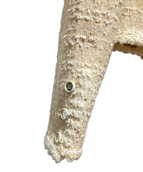 CHANEL BOUTIQUE（シャネル ブティック）CHANEL BOUTIQUE (シャネル ブティック) ノーカラーツイードジャケット イエロー サイズ:34の古着・服飾アイテム