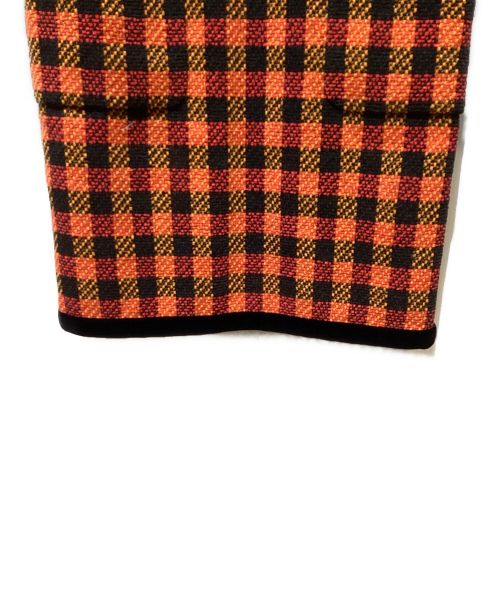 CHANEL BOUTIQUE（シャネル ブティック）CHANEL BOUTIQUE (シャネル ブティック) 4ポケットベロアボタンツイードワンピース オレンジ×ブラック サイズ:36の古着・服飾アイテム