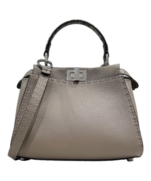 FENDI（フェンディ）FENDI (フェンディ) セレリア ピーカブー ミニ グレー×シルバー金具 サイズ:ミニの古着・服飾アイテム