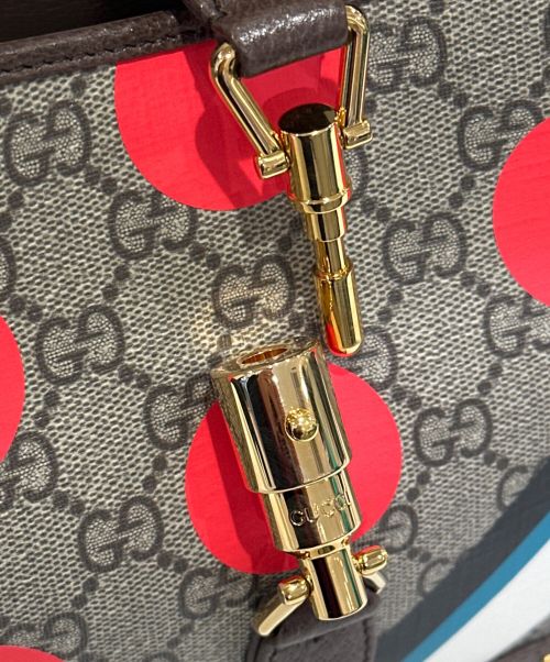 GUCCI（グッチ）GUCCI (グッチ) ジャッキー1961  ベージュ×レッドの古着・服飾アイテム