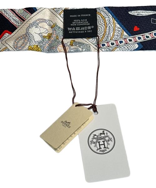 HERMES（エルメス）HERMES (エルメス) ツィリー Pique Dame de Coeur ダム・ド・クール ハートのクイーン ブラック×レッドの古着・服飾アイテム