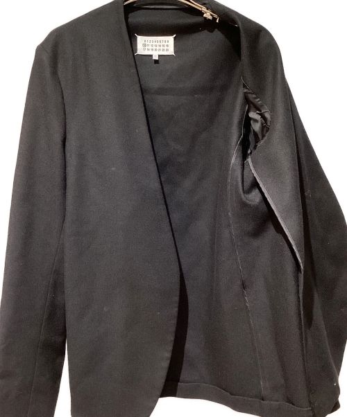 Maison Margiela（メゾンマルジェラ）Maison Margiela (メゾンマルジェラ) Collarless Wool Jacket（ノーカラーウールジャケット） ブラック サイズ:46の古着・服飾アイテム