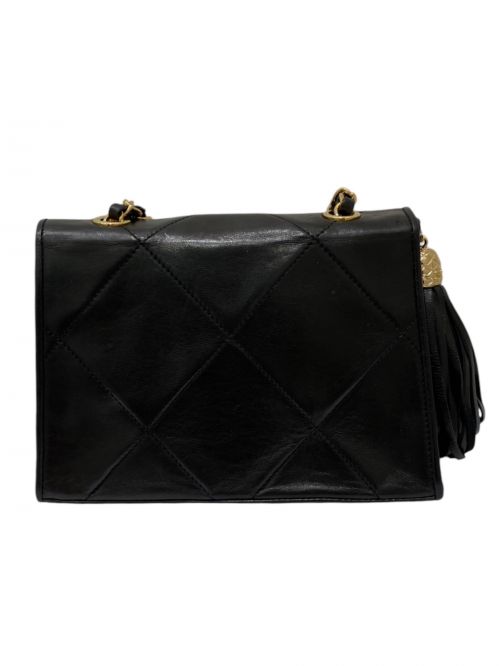 CHANEL（シャネル）CHANEL (シャネル) マトラッセ19/シングルフラップチェーンショルダーバッグ ブラック×ゴールド サイズ:19の古着・服飾アイテム