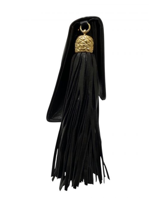 CHANEL（シャネル）CHANEL (シャネル) マトラッセ19/シングルフラップチェーンショルダーバッグ ブラック×ゴールド サイズ:19の古着・服飾アイテム