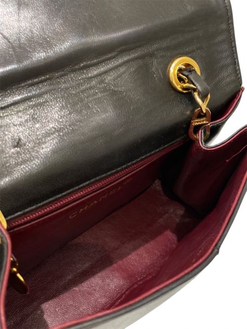 CHANEL（シャネル）CHANEL (シャネル) マトラッセ19/シングルフラップチェーンショルダーバッグ ブラック×ゴールド サイズ:19の古着・服飾アイテム