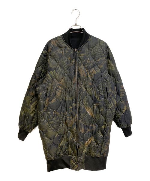 s'yte（サイト）s'yte (サイト) TAION (タイオン) DAHLIA CAMOUFLAGE QUILTED DOWN REVERSIBLE LONG MA-1 ブラック サイズ:2の古着・服飾アイテム