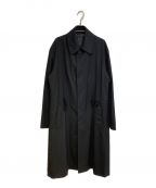 s'yteサイト）の古着「T/W GABARDINE SOUTIEN COLLAR WAIST TIE AND WING LONG COAT」｜ブラック