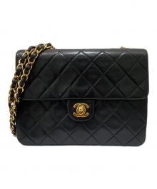 CHANEL（シャネル）の古着「シングルフラップショルダーバッグ」｜ブラック×ゴールド金具