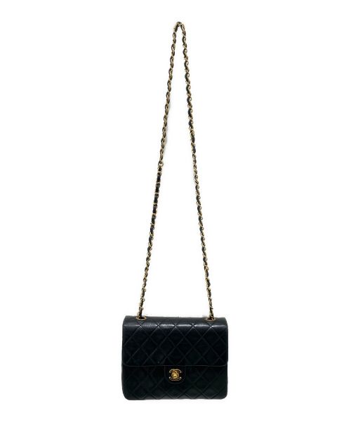 CHANEL（シャネル）CHANEL (シャネル) シングルフラップショルダーバッグ ブラック×ゴールド金具 サイズ:20の古着・服飾アイテム