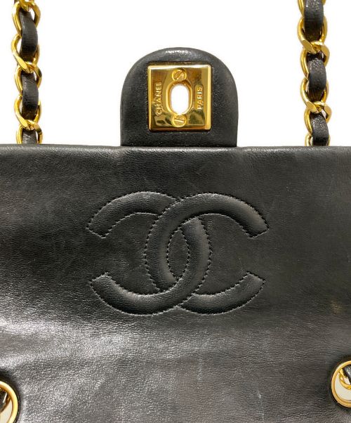 CHANEL（シャネル）CHANEL (シャネル) シングルフラップショルダーバッグ ブラック×ゴールド金具 サイズ:20の古着・服飾アイテム