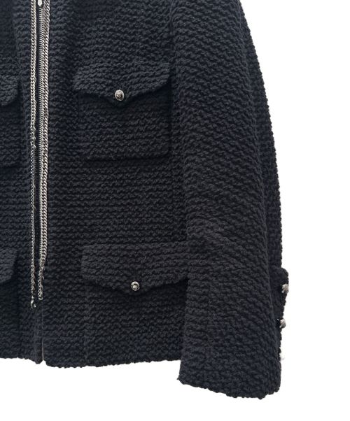 CHANEL（シャネル）CHANEL (シャネル) チェーントリムツイードジャケット ブラック サイズ:34の古着・服飾アイテム