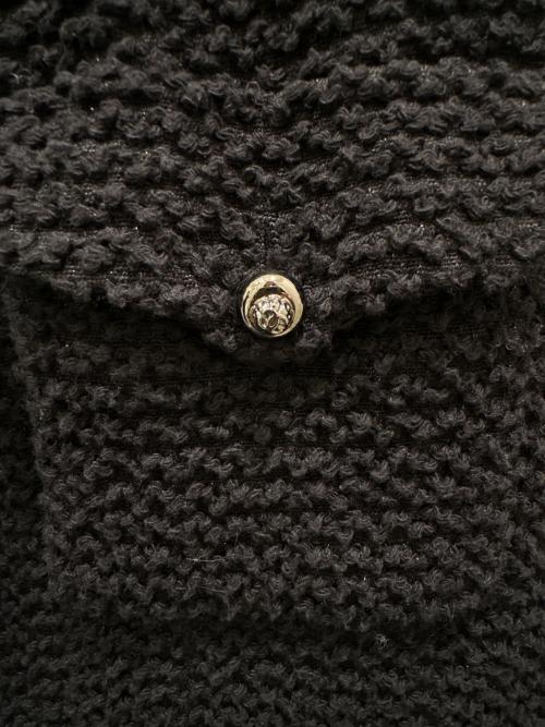CHANEL（シャネル）CHANEL (シャネル) チェーントリムツイードジャケット ブラック サイズ:34の古着・服飾アイテム