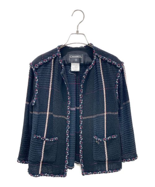 CHANEL（シャネル）CHANEL (シャネル) ツイードセットアップ ブラック×ピンク サイズ:36の古着・服飾アイテム