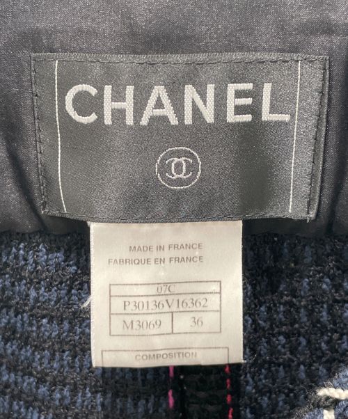 CHANEL（シャネル）CHANEL (シャネル) ツイードセットアップ ブラック×ピンク サイズ:36の古着・服飾アイテム
