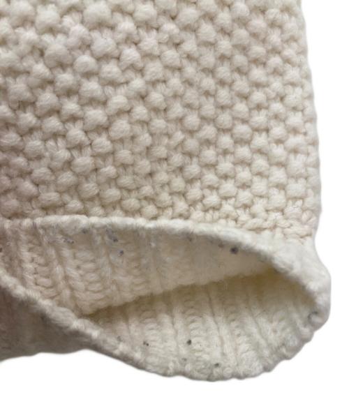 DRAWER（ドゥロワー）DRAWER (ドゥロワー) ウールカシミヤアラン編みフリンジUネックニット アイボリー サイズ:Freeの古着・服飾アイテム