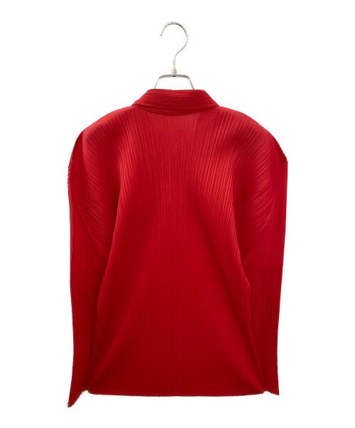 PLEATS PLEASE（プリーツプリーズ）PLEATS PLEASE (プリーツプリーズ) プリーツステンカラーカットソー レッド サイズ:３の古着・服飾アイテム