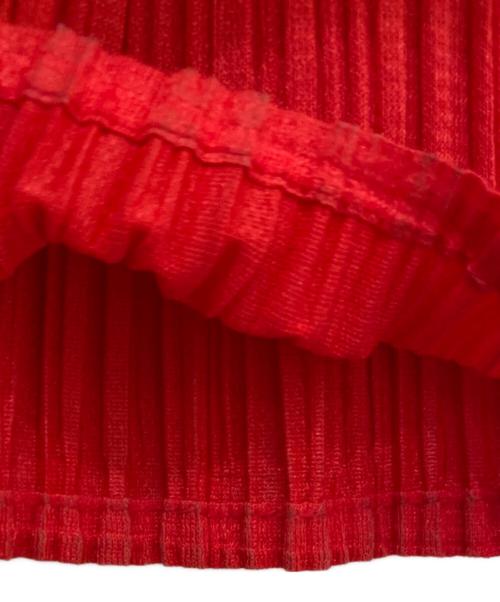 PLEATS PLEASE（プリーツプリーズ）PLEATS PLEASE (プリーツプリーズ) プリーツステンカラーカットソー レッド サイズ:３の古着・服飾アイテム