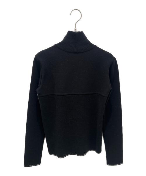 CHANEL（シャネル）CHANEL (シャネル) テープロゴタートルネックニット ブラック サイズ:40の古着・服飾アイテム
