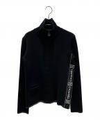 CHANELシャネル）の古着「テープロゴジップジップニット」｜ブラック