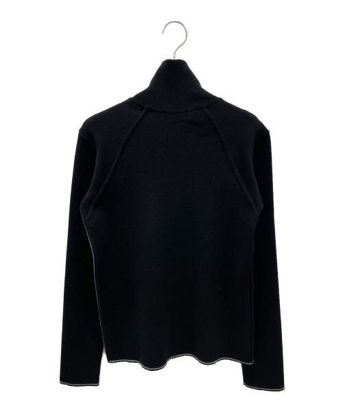 CHANEL（シャネル）CHANEL (シャネル) テープロゴジップジップニット ブラック サイズ:40の古着・服飾アイテム